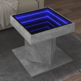 Center table and LED engineered wood gray concrete 50x50x45cm by , Coffee table - Ref: Foro24-847563, Price: 108,99 €, Discou...