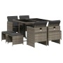 Set comedor jardín 9 pzas y cojines ratán sintético gris de , Conjuntos de jardín - Ref: Foro24-3210596, Precio: 438,41 €, De...