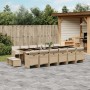 Garten-Essgruppe, 17-teilig, mit Kissen, aus synthetischem Rattan in Beige. von , Gartensets - Ref: Foro24-3210646, Preis: 1,...