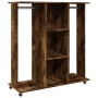 Wheeled cabinet made of smoked oak engineered wood, 102x38x110cm. by , Clothing and closet storage - Ref: Foro24-848035, Pric...