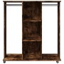 Wheeled cabinet made of smoked oak engineered wood, 102x38x110cm. by , Clothing and closet storage - Ref: Foro24-848035, Pric...