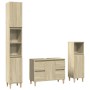 Set de muebles de baño 3 pzas madera contrachapada roble Sonoma de , Muebles de baño - Ref: Foro24-3307671, Precio: 212,65 €,...