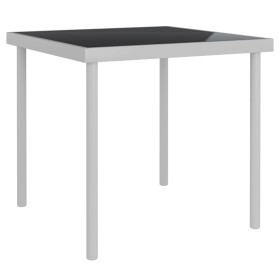 Light gray glass and steel garden dining table 80x80x72 cm by vidaXL, Garden tables - Ref: Foro24-313085, Price: 112,99 €, Di...