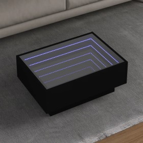 Mesa de centro con LED madera de ingeniería negro 70x50x30 cm de , Mesas de centro - Ref: Foro24-847512, Precio: 140,99 €, De...