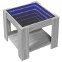 Mesa de centro y LED madera ingeniería gris Sonoma 53x53x45 cm de , Mesas de centro - Ref: Foro24-847544, Precio: 113,16 €, D...