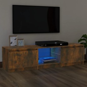 Mueble de TV con luces LED roble ahumado 140x40x35,5 cm de vidaXL, Muebles TV - Ref: Foro24-822681, Precio: 78,44 €, Descuent...