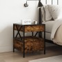 Bedside table with Infinity LED smoked oak 40x40x51 cm by , Nightstands - Ref: Foro24-3284103, Price: 97,05 €, Discount: %