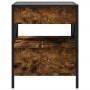 Bedside table with Infinity LED smoked oak 40x40x51 cm by , Nightstands - Ref: Foro24-3284103, Price: 97,05 €, Discount: %