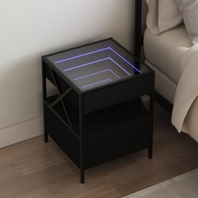 Bedside table with Infinity LED black 40x40x51 cm by , Nightstands - Ref: Foro24-3284101, Price: 100,31 €, Discount: %