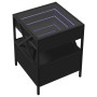 Mesita de noche con Infinity LED negra 40x40x51 cm de , Mesitas de noche - Ref: Foro24-3284101, Precio: 100,31 €, Descuento: %