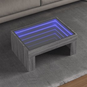 Coffee table with Infinity LED gray Sonoma 70x50x30 cm by , Coffee table - Ref: Foro24-847614, Price: 123,29 €, Discount: %