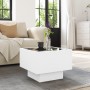 Side table with LED light, engineered wood, white, 40x40x30 cm by , Coffee table - Ref: Foro24-847497, Price: 77,72 €, Discou...