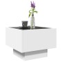 Side table with LED light, engineered wood, white, 40x40x30 cm by , Coffee table - Ref: Foro24-847497, Price: 77,72 €, Discou...