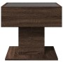 Mesa de centro y LED madera ingeniería marrón roble 50x50x45 cm de , Mesas de centro - Ref: Foro24-847531, Precio: 113,55 €, ...