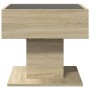 Center table and LED engineered wood Sonoma oak 50x50x45 cm by , Coffee table - Ref: Foro24-847527, Price: 109,89 €, Discount: %