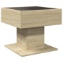 Center table and LED engineered wood Sonoma oak 50x50x45 cm by , Coffee table - Ref: Foro24-847527, Price: 109,89 €, Discount: %