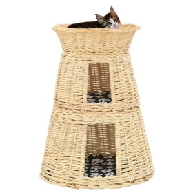 Set of 3 cat baskets with natural willow cushions 47x34x60cm by , Cat furniture - Ref: Foro24-170771, Price: 88,87 €, Discoun...