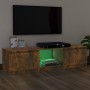 Mueble de TV con luces LED roble ahumado 140x40x35,5 cm de vidaXL, Muebles TV - Ref: Foro24-822681, Precio: 78,44 €, Descuent...