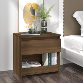 Bedside table made of brown oak plywood, measuring 40x30x39 cm. by , Nightstands - Ref: Foro24-815133, Price: 39,82 €, Discou...