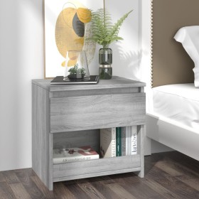 Gray Sonoma plywood bedside table 40x30x39cm by , Nightstands - Ref: Foro24-815131, Price: 33,78 €, Discount: %