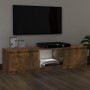 Mueble de TV con luces LED roble ahumado 140x40x35,5 cm de vidaXL, Muebles TV - Ref: Foro24-822681, Precio: 78,44 €, Descuent...