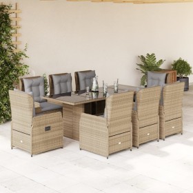 Garten-Essgruppe 9-teilig mit Kissen aus synthetischem Rattan in Beige. von , Gartensets - Ref: Foro24-3262788, Preis: 1,00 €...