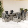 Garden dining set 7 pieces and gray synthetic rattan cushions by , Garden sets - Ref: Foro24-3262928, Price: 788,64 €, Discou...