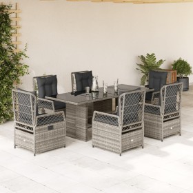 Garten-Essgruppe, 7-teilig, mit grauen Polstern aus synthetischem Rattan. von , Gartensets - Ref: Foro24-3262928, Preis: 788,...