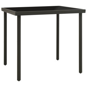 Anthracite gray glass and steel garden dining table 80x80x72cm by vidaXL, Garden tables - Ref: Foro24-313092, Price: 88,44 €,...