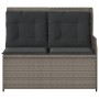 Reclining garden armchair with gray synthetic rattan cushions by , garden benches - Ref: Foro24-368939, Price: 206,22 €, Disc...