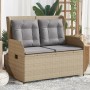 Sillón reclinable de jardín con cojines ratán sintético beige de , Bancos de jardín - Ref: Foro24-368958, Precio: 210,10 €, D...