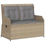 Garden reclining armchair with beige synthetic rattan cushions by , garden benches - Ref: Foro24-368958, Price: 210,10 €, Dis...