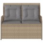 Garden reclining armchair with beige synthetic rattan cushions by , garden benches - Ref: Foro24-368958, Price: 210,10 €, Dis...