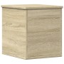 Storage box made of engineered oak wood in Sonoma oak finish, measuring 30x35x35 cm. by , Storage trunks - Ref: Foro24-840669...