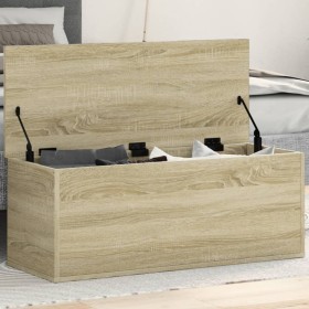 Storage box made of engineered oak wood in Sonoma oak, measuring 90x35x35 cm. by , Storage trunks - Ref: Foro24-840683, Price...