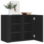 Engineered wood black wall cabinet 75x35x60 cm by , Shelves and shelves - Ref: Foro24-848424, Price: 78,43 €, Discount: %