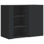 Engineered wood black wall cabinet 75x35x60 cm by , Shelves and shelves - Ref: Foro24-848424, Price: 78,43 €, Discount: %