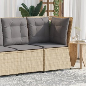 Corner garden sofa with beige synthetic rattan cushions by , Outdoor sofas - Ref: Foro24-368985, Price: 117,55 €, Discount: %