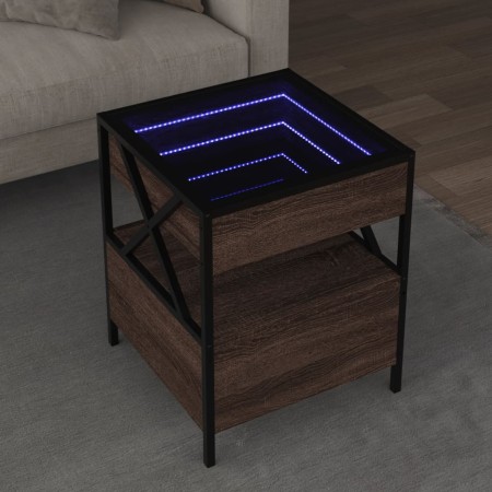 Mesa de centro con Infinity LED marrón roble 40x40x51 cm de , Mesas de centro - Ref: Foro24-847721, Precio: 100,31 €, Descuen...