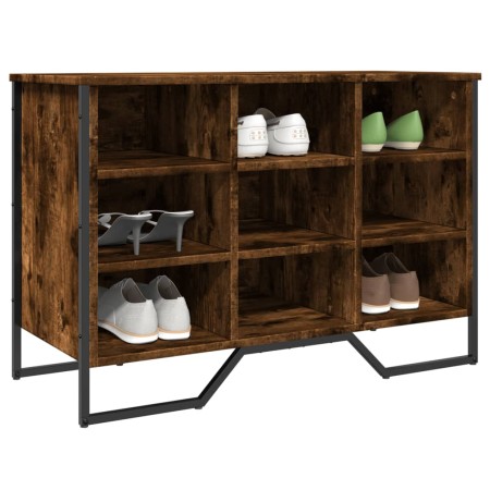 Engineered wood smoked oak shoerack 90x38x61.5 cm by , Shoe racks and shoe organizers - Ref: Foro24-848646, Price: 97,99 €, D...