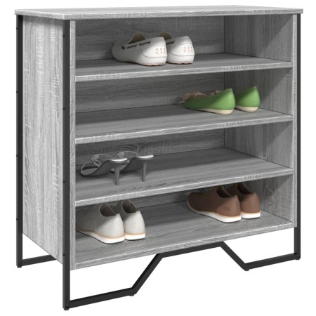 Zapatero de madera de ingeniería gris Sonoma 80x38x78 cm de , Zapateros y organizadores de calzado - Ref: Foro24-848652, Prec...