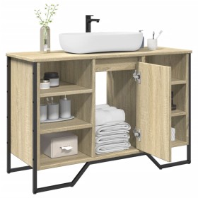 Bathroom vanity cabinet in engineered oak Sonoma wood 91x35x60 cm by , Bathroom furniture - Ref: Foro24-848665, Price: 90,99 ...