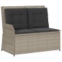 Reclining garden armchair with gray synthetic rattan cushions by , garden benches - Ref: Foro24-368951, Price: 208,54 €, Disc...