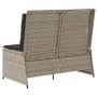 Reclining garden armchair with gray synthetic rattan cushions by , garden benches - Ref: Foro24-368951, Price: 208,54 €, Disc...