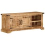 Solid rough mango wood TV stand 110x35x45 cm by , CD and DVD storage - Ref: Foro24-376039, Price: 237,32 €, Discount: %