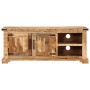 Solid rough mango wood TV stand 110x35x45 cm by , CD and DVD storage - Ref: Foro24-376039, Price: 237,32 €, Discount: %