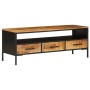 Solid rough mango wood TV stand 110x35x40 cm by , CD and DVD storage - Ref: Foro24-376045, Price: 204,74 €, Discount: %