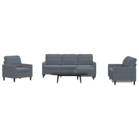 Sofagarnitur mit 4-teiligen dunkelgrauen Samtkissen. von , Sofas - Ref: Foro24-3278362, Preis: 681,80 €, Rabatt: %