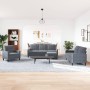 Set of sofas with 4 dark gray velvet cushions by , Sofas - Ref: Foro24-3278362, Price: 749,76 €, Discount: %