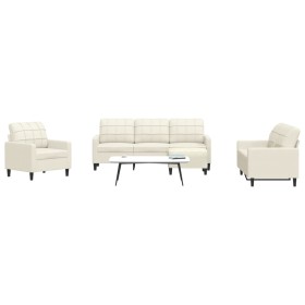 Sofagarnitur mit 4-teiligen cremefarbenen Samtkissen. von , Sofas - Ref: Foro24-3278369, Preis: 680,99 €, Rabatt: %